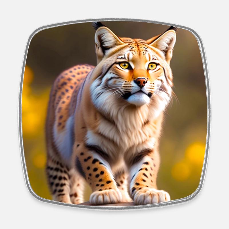 Luchs - Viereckiger Kühlschrankmagnet - Weiß