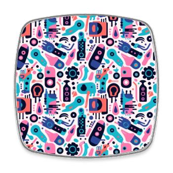 Playful Arena: Whimsical Monster Mates - Square fridge magnet - white - Front