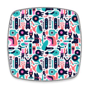 Playful Arena: Whimsical Monster Mates - Square fridge magnet - white - Front