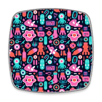 Playful Arena: Whimsical Monster Mates - Square fridge magnet - white - Front