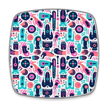Playful Arena: Whimsical Monster Mates - Square fridge magnet - white - Front