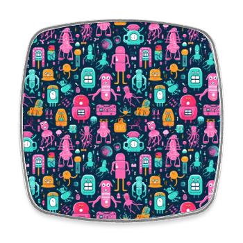 Playful Arena: Whimsical Monster Mates - Square fridge magnet - white - Front