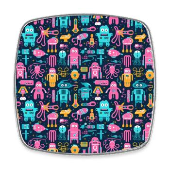 Playful Arena: Whimsical Monster Mates - Square fridge magnet - white - Front