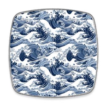 Ephemeral Crests: Hokusai Waves Reimagined - Square fridge magnet - white - Front