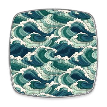 Ephemeral Crests: Hokusai Waves Reimagined - Square fridge magnet - white - Front