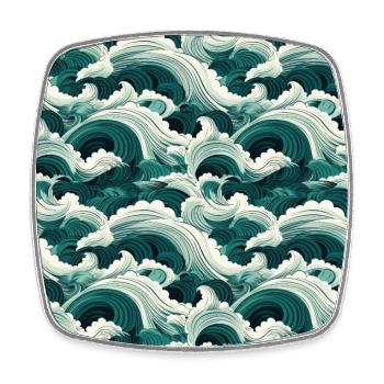 Ephemeral Crests: Hokusai Waves Reimagined - Square fridge magnet - white - Front