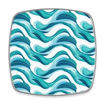 Ephemeral Crests: Hokusai Waves Reimagined - Square fridge magnet - white - Front