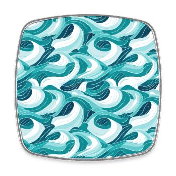 Ephemeral Crests: Hokusai Waves Reimagined - Square fridge magnet - white - Front