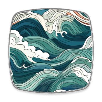 Vergängliche Wappen: Hokusai-Wellen neu interpretiert - Viereckiger Kühlschrankmagnet - Weiß - Vorne