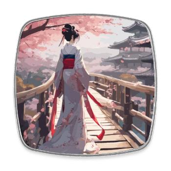Geisha - Square fridge magnet - white - Front