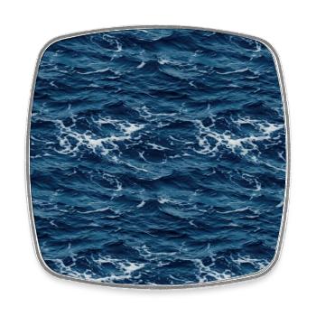 Midnight Serenade: Photorealistic Ocean Whispers - Square fridge magnet - white - Front