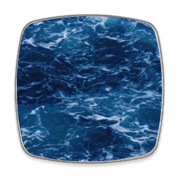 Midnight Serenade: Photorealistic Ocean Whispers - Square fridge magnet - white - Front