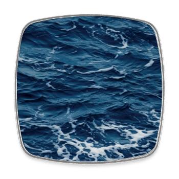 Midnight Serenade: Photorealistic Ocean Whispers - Square fridge magnet - white - Front