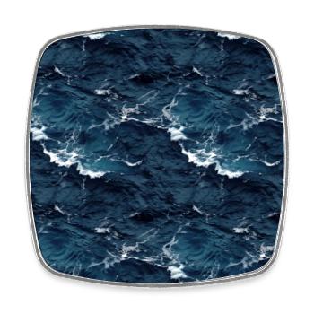 Midnight Serenade: Photorealistic Ocean Whispers - Square fridge magnet - white - Front