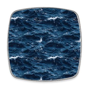 Midnight Serenade: Photorealistic Ocean Whispers - Square fridge magnet - white - Front