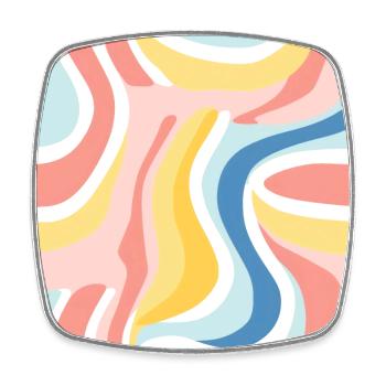 Autumn Nostalgia: Retro Pastel Doodle Delight - Square fridge magnet - white - Front