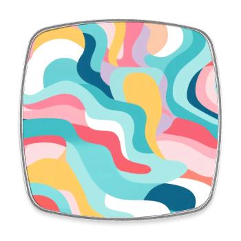 Autumn Nostalgia: Retro Pastel Doodle Delight - Square fridge magnet - white - Front
