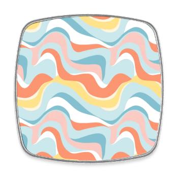 Nostalgie d’automne: Doodle Retro Pastel Doodle Delight - Magnet carré - blanc - Devant