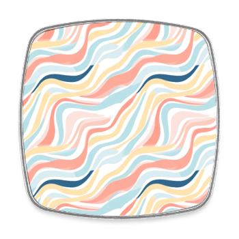 Nostalgie d’automne: Doodle Retro Pastel Doodle Delight - Magnet carré - blanc - Devant