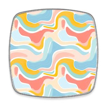 Nostalgie d’automne: Doodle Retro Pastel Doodle Delight - Magnet carré - blanc - Devant