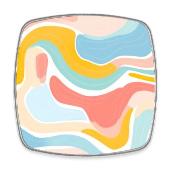 Nostalgie d’automne: Doodle Retro Pastel Doodle Delight - Magnet carré - blanc - Devant