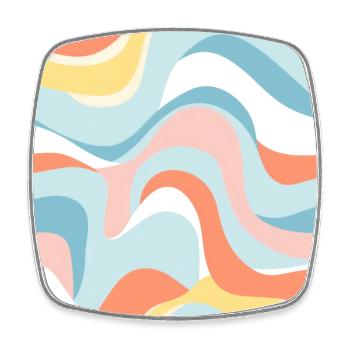 Nostalgie d’automne: Doodle Retro Pastel Doodle Delight - Magnet carré - blanc - Devant