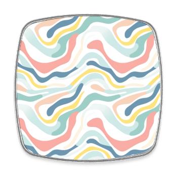 Nostalgie d’automne: Doodle Retro Pastel Doodle Delight - Magnet carré - blanc - Devant
