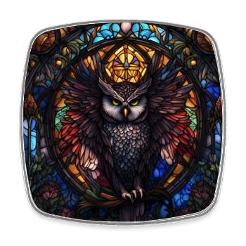 Owls Owl Art - Square fridge magnet - white - Front