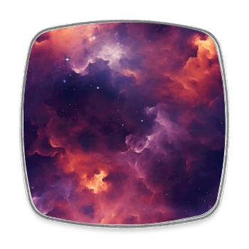 Stellar Odyssey: Cosmic Nebula Embrace - Square fridge magnet - white - Front