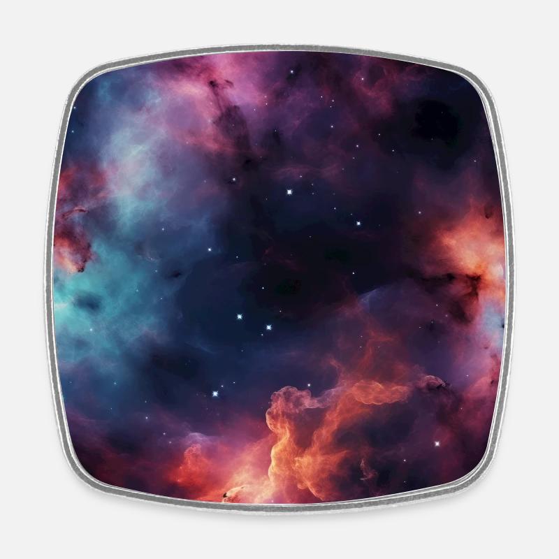 Stellar Odyssey : Étreinte de la nébuleuse cosmique - Magnet carré - blanc