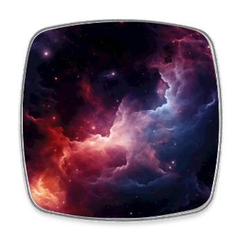 Stellar Odyssey: Kosmische Nebelumarmung - Viereckiger Kühlschrankmagnet - Weiß - Vorne