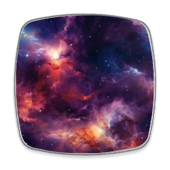 Stellar Odyssey: Cosmic Nebula Embrace - Square fridge magnet - white - Front