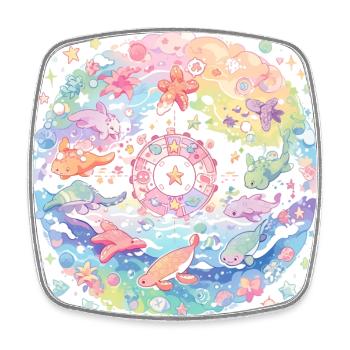 Les mignons animaux de la mer - Magnet carré - blanc - Devant