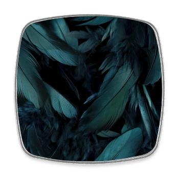Whispers of Blue Feathers - Square fridge magnet - white - Front