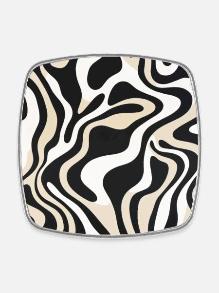 Zebra Mirage - Square fridge magnet - white