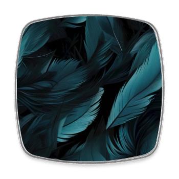 Whispers of Blue Feathers - Square fridge magnet - white - Front