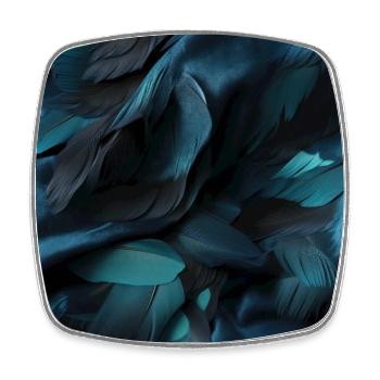 Whispers of Blue Feathers - Square fridge magnet - white - Front