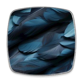 Whispers of Blue Feathers - Square fridge magnet - white - Front