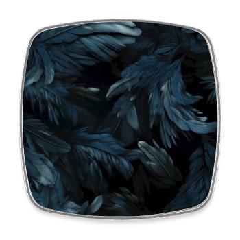 Murmures de plumes bleues - Magnet carré - blanc - Devant