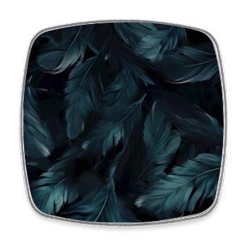 Murmures de plumes bleues - Magnet carré - blanc - Devant