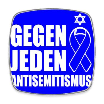 Gegen jeden antisemitismus - Viereckiger Kühlschrankmagnet - Weiß - Vorne
