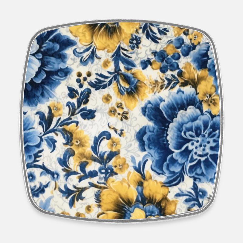 Blossom Mosaic - Square fridge magnet - white