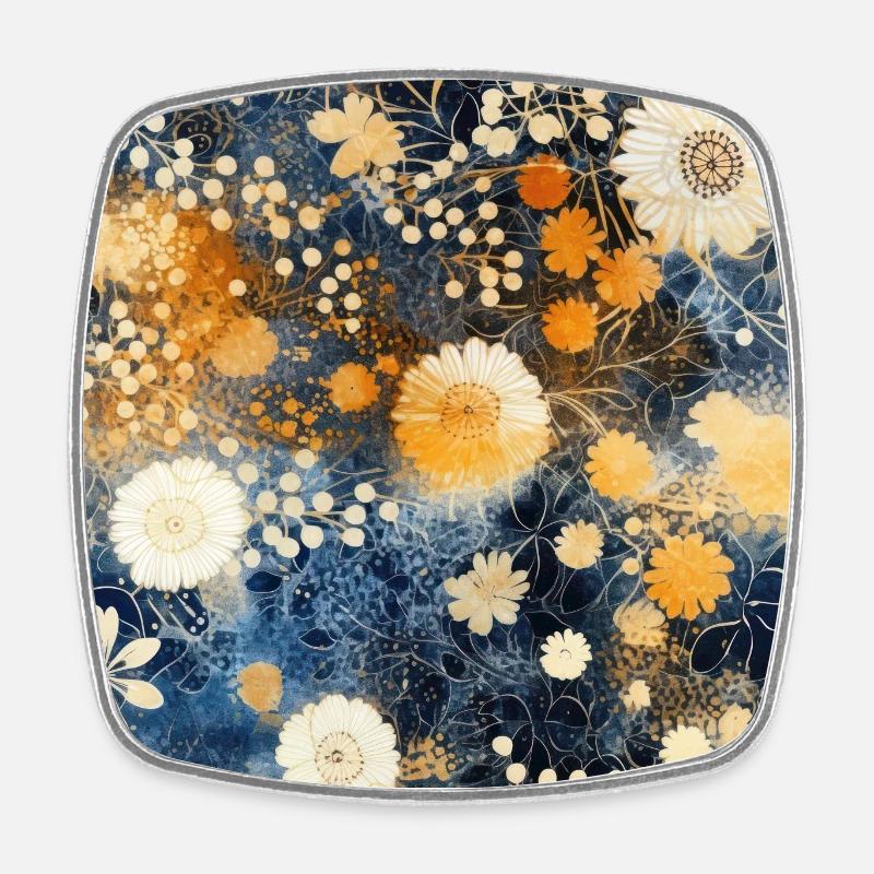 Blossom Mosaic - Square fridge magnet - white
