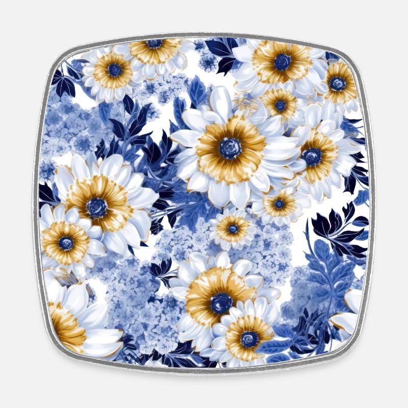 Blossom Mosaic - Square fridge magnet - white