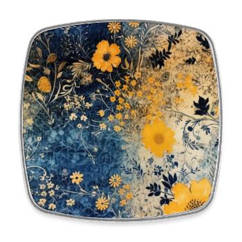 Blossom Mosaic - Square fridge magnet - white - Front