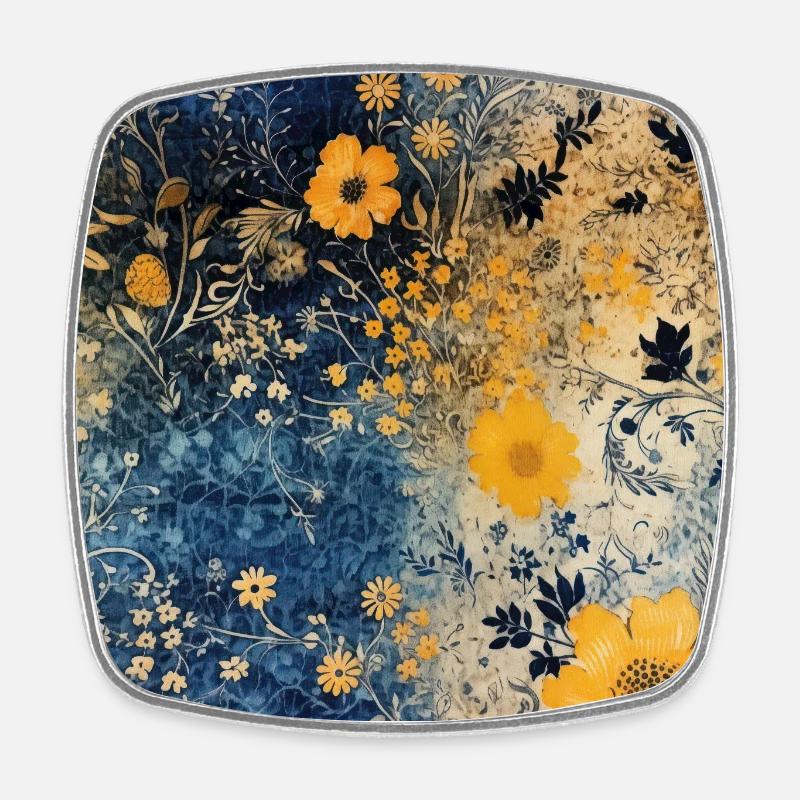 Blossom Mosaic - Square fridge magnet - white