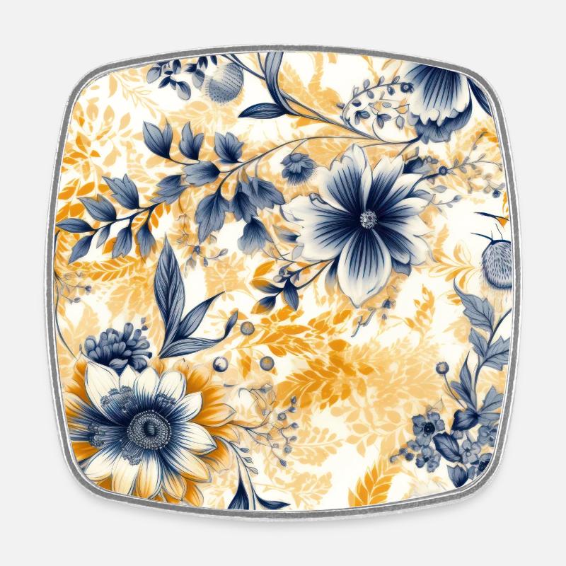Blossom Mosaic - Square fridge magnet - white