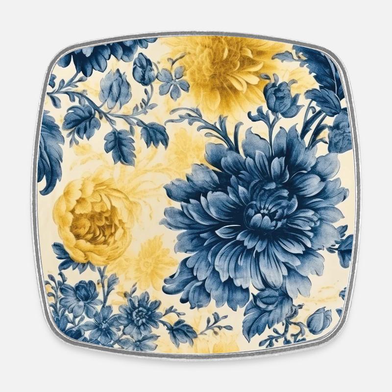 Blossom Mosaic - Square fridge magnet - white