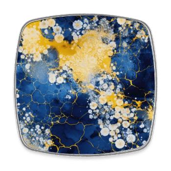 Blüten-Mosaik - Viereckiger Kühlschrankmagnet - Weiß - Vorne
