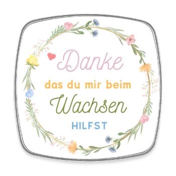 Danke das du mir beim Wachsen hilfst! - Viereckiger Kühlschrankmagnet - Weiß - Vorne